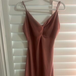 Abercrombie & Fitch Twist Front Mini Dress | Dusty Pink | Small